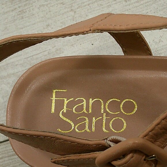 Franco Sarto Karlene Nude Platform Leather Sandals Size 6M - Picture 4 of 11